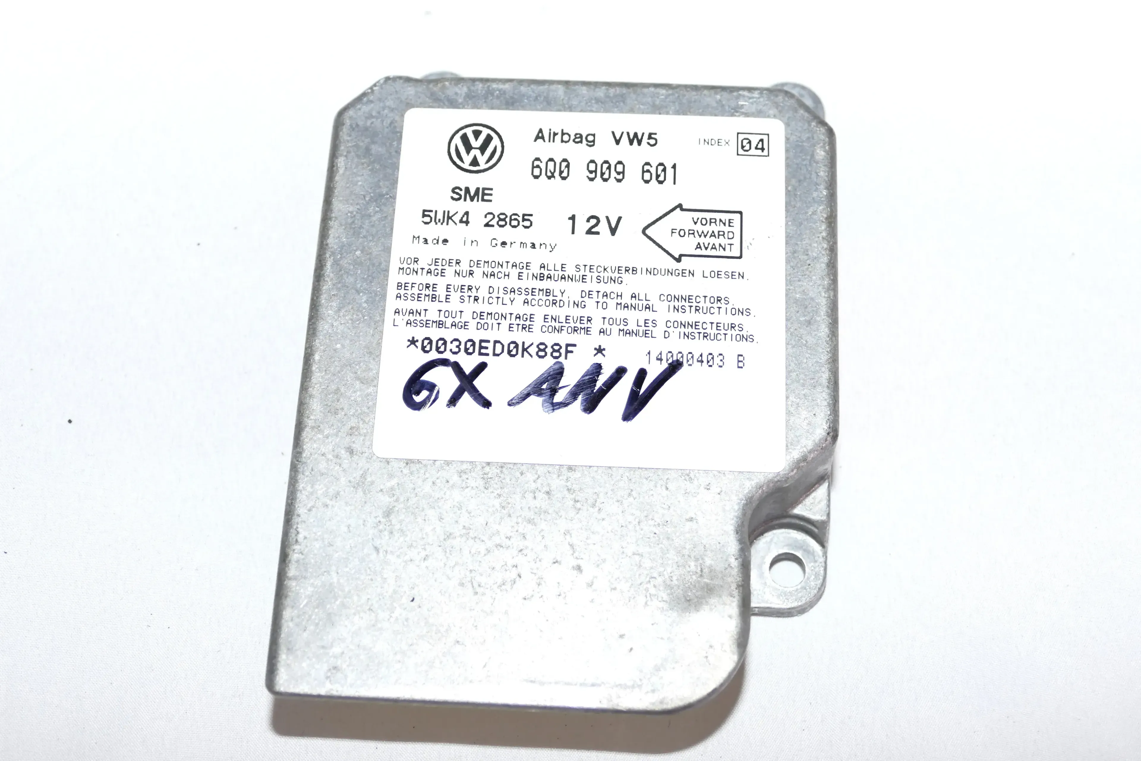 VW Lupo Seat Arosa 9N 6N2 Airbagsteuergerät 6Q0909601 04 Steuergerät Airbag - Bild 1