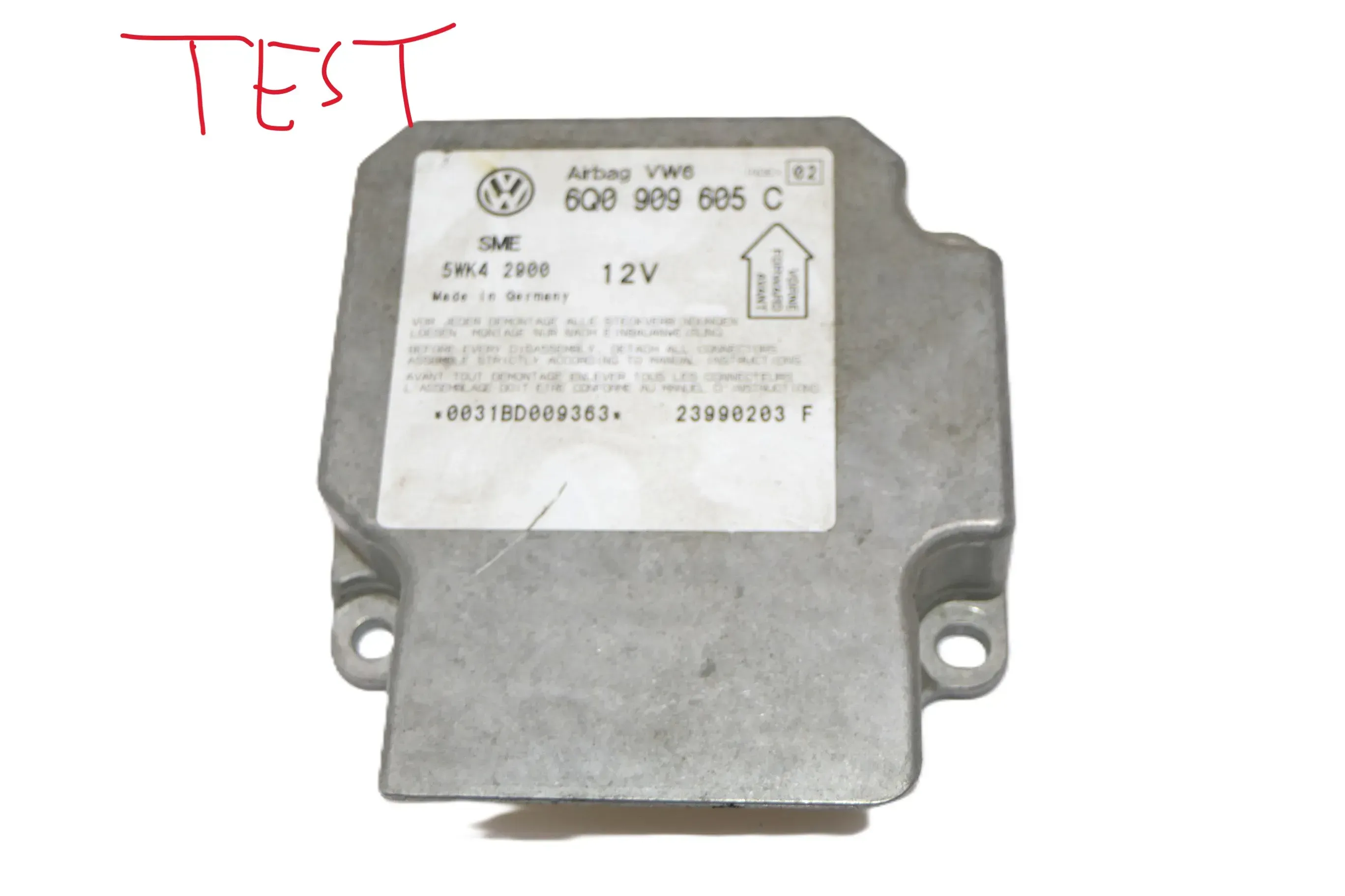 VW Passat 3B 3BG Steuergerät Airbag Kopfairbag 6Q0909605C Index 02 - Bild 1