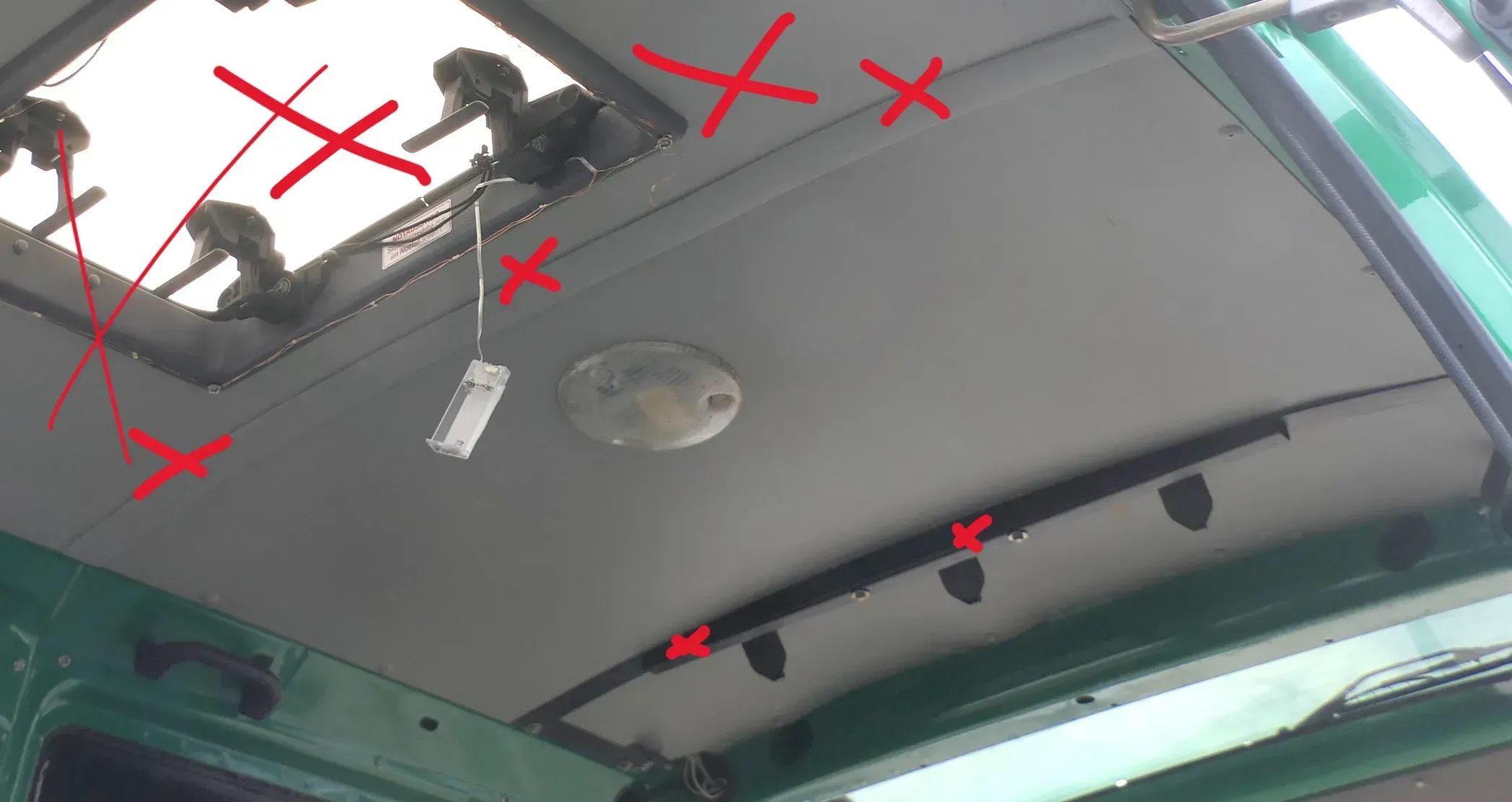 1x VW T4 Himmel Innenraum Decke Dachhimmel Dach oben hinten Kastenwagen Lampe - Bild 1
