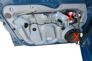 VW Caddy 2K elektrischer Fensterheber vorne links Fensterhebermodul OHNE MOTOR - Bild 1