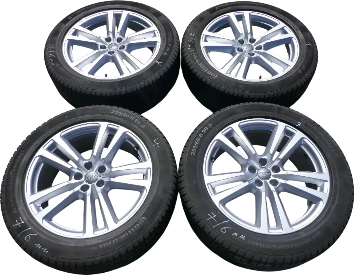 4x Q7 4M Alufelgen Reifen Felge Felgen 4M0601025G 225/50 R 20 Zoll Winterreifen - Bild 1