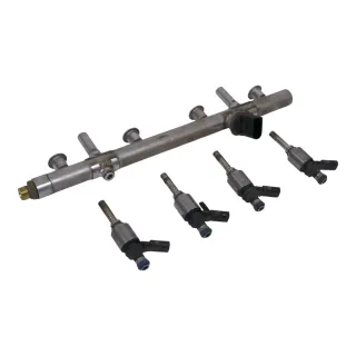 4x A4 8K A5 Einspritzdüse Düse 06K906036 + Einspritzleiste Leiste 06K133317C - Bild 7