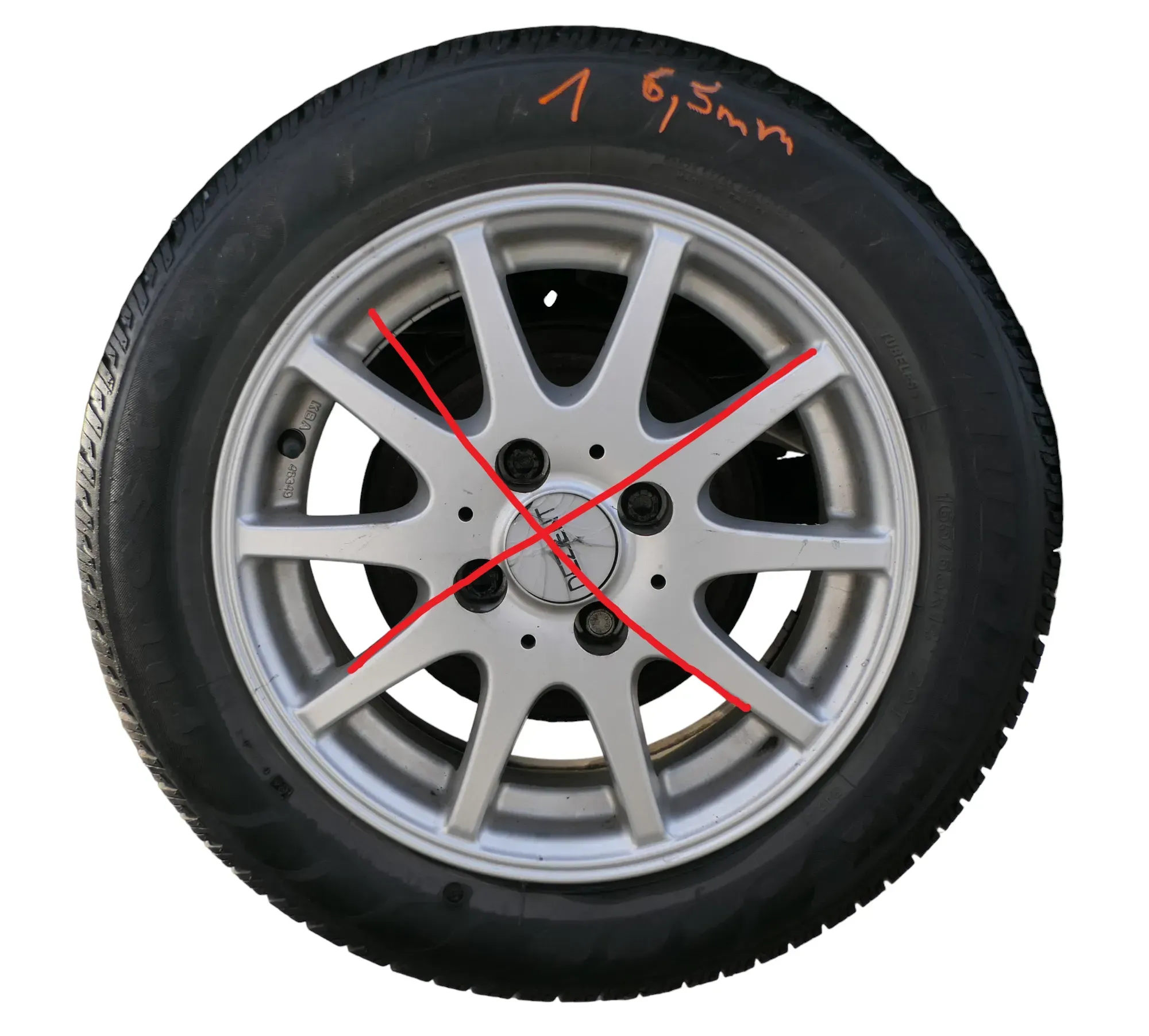 2x VW Golf 3 9N 6Y Reifen 165/60 R14 79T Sommerreifen 2x ca. 6-6mm NUR REIFEN - Bild 1
