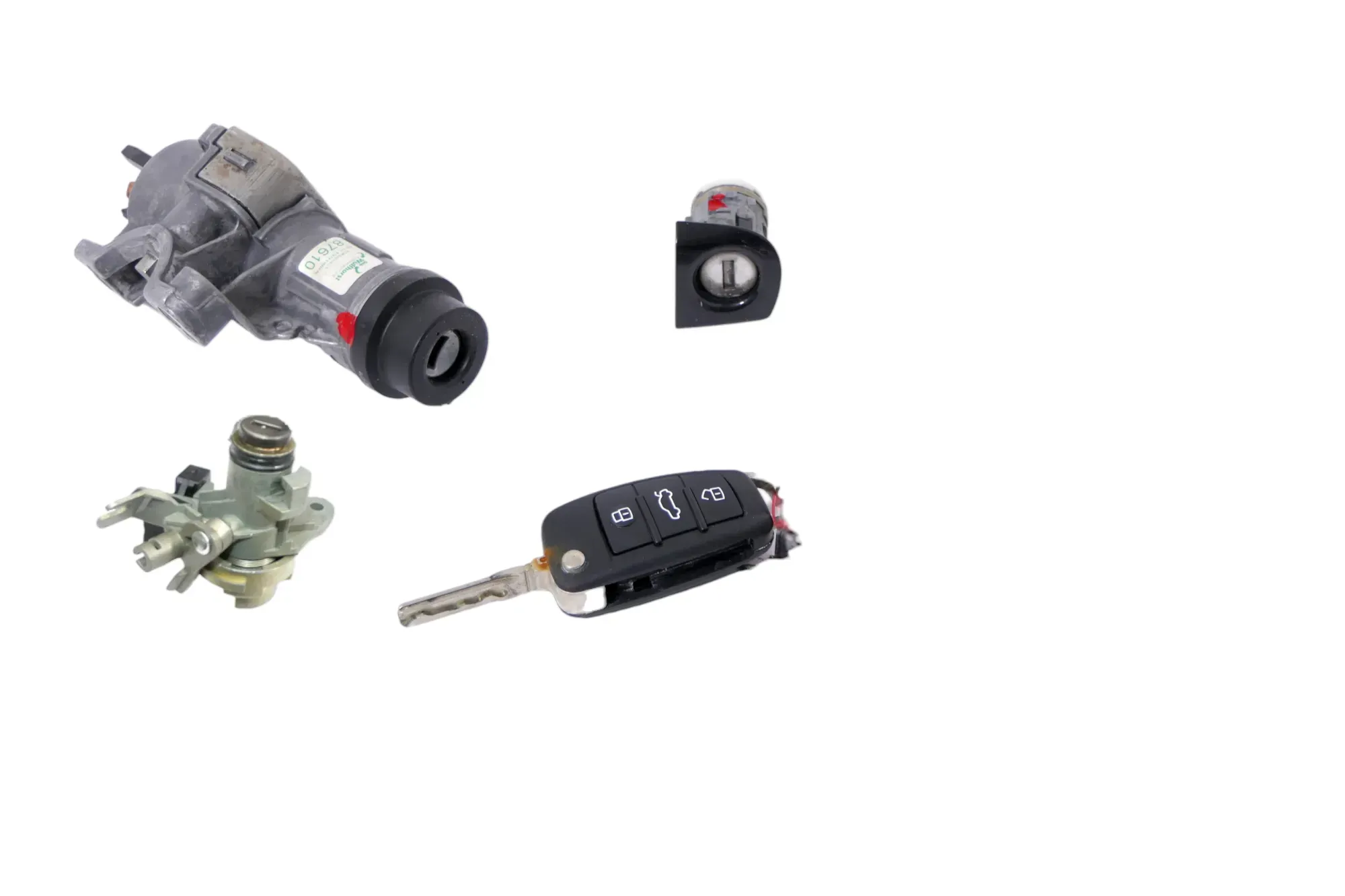 Audi A4 B7 8E Schloßsystem Türschloß mit 1x Schlüssel Schloß Zündschloß Heckschl - Bild 1