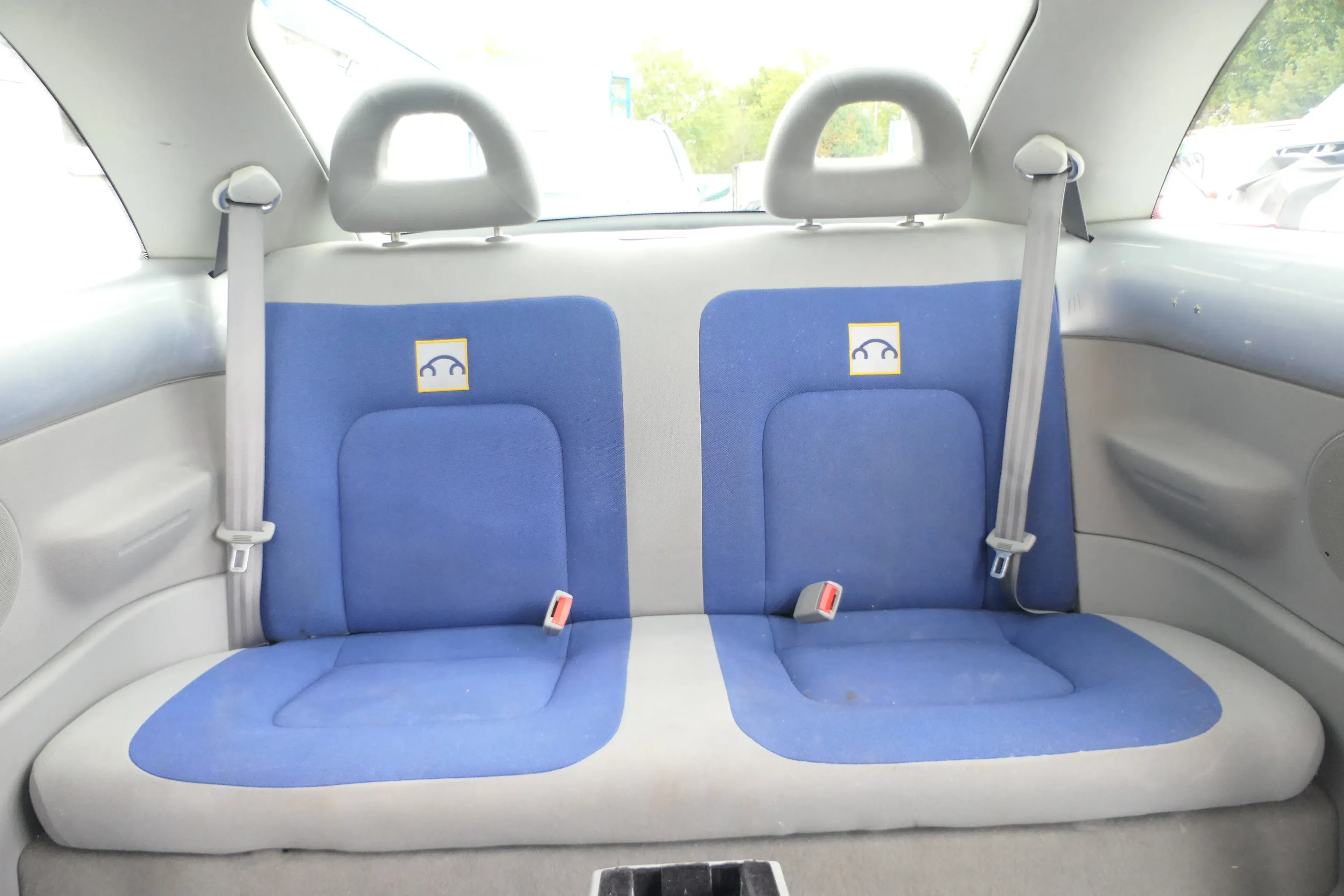 VW New Beetle 9C Sitz Sitze hinten Rückbank Rücksitzbank Lehne blau grau - Bild 1