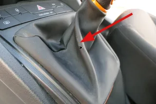 Ibiza 6J Schaltknauf Schaltsack Schaltknüppel Schalthebel 5-Gang Leder orange - Bild 4