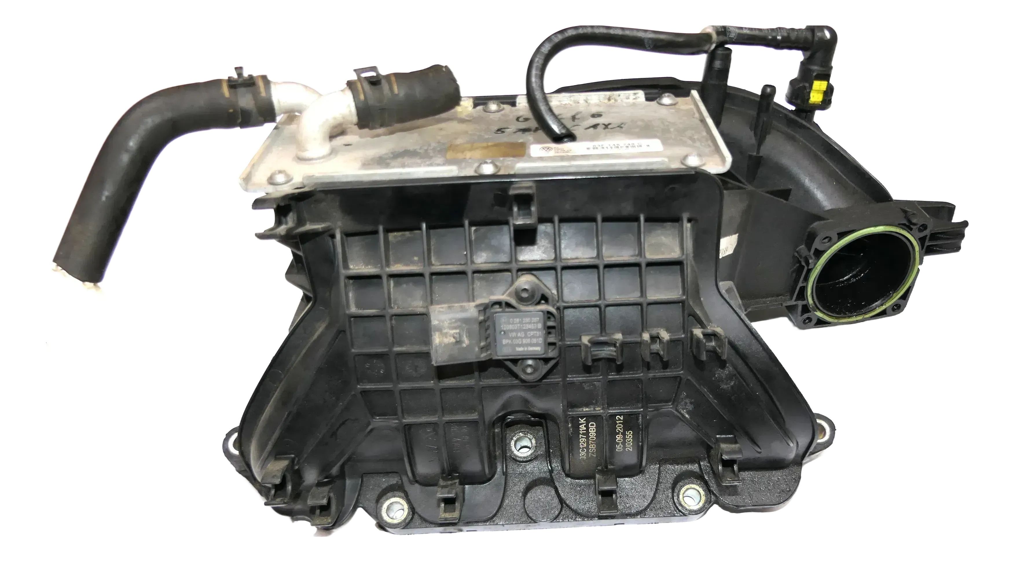 A3 VW Golf 5 V Ansaugbrücke Ansaugkrümmer 03C129709AH 1,4 TSI CAXA 90kw Ladeluft - Bild 1