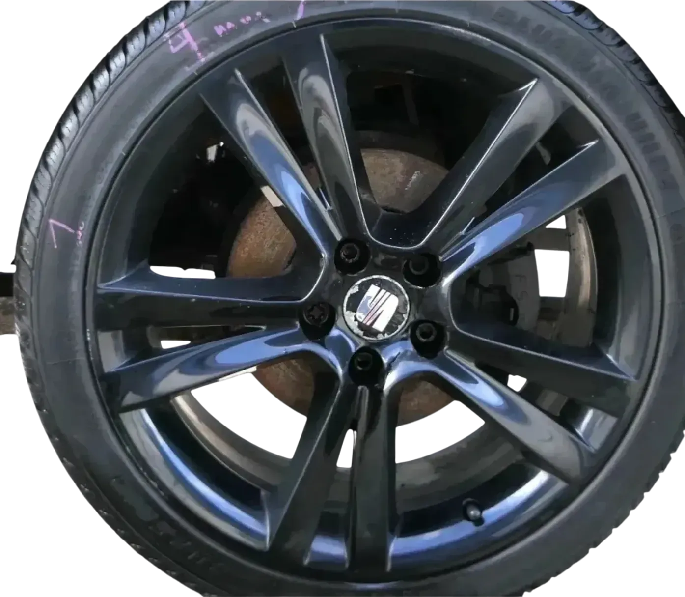 1x Ibiza 6J Alufelge 6J0601025C 7jx17 H2 ET43 5x100 SAGA schwarz  1 - Bild 1