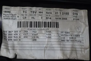 1x Audi A6 4F Türverkleidung Verkleidung Tür hinten links Volterra Leder S-line - Bild 2