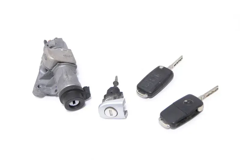 VW Polo 9N 9N3 Schloßsystem Türschloß 2x Funk Schlüssel Schloß + Zündschloß - Bild 1