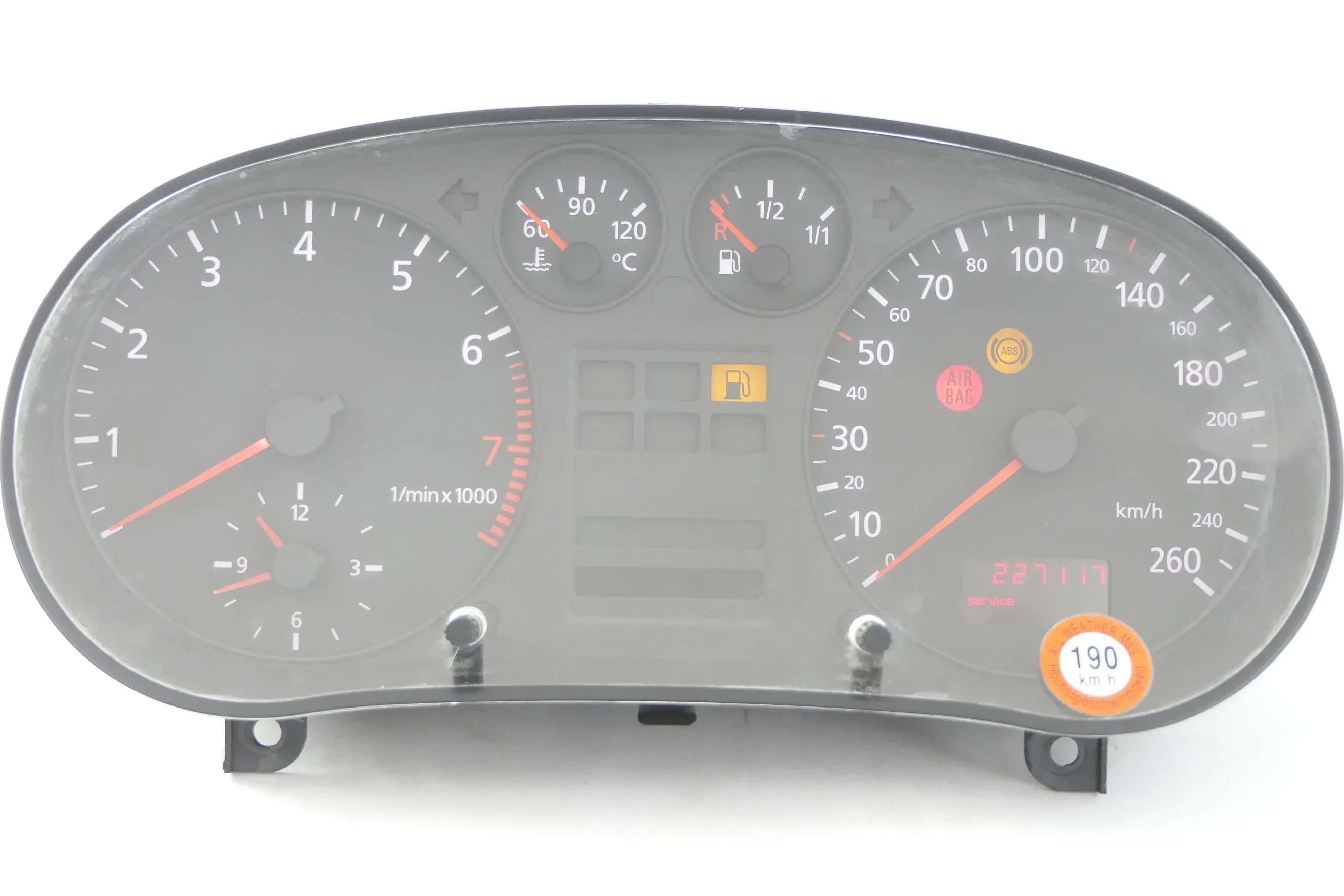 Audi A3 8L Tacho Tachometer Kombiinstrument 227.000km 8L0919860E Benziner 1,6 - Bild 1
