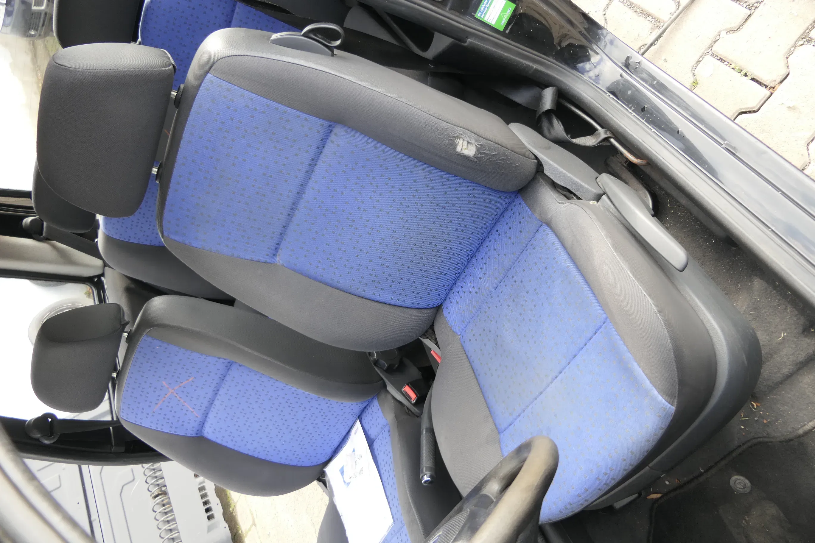Seat Arosa 6H VW Lupo Sitz vorne links Fahrersitz Höhenverstellung blau schwarz - Bild 1