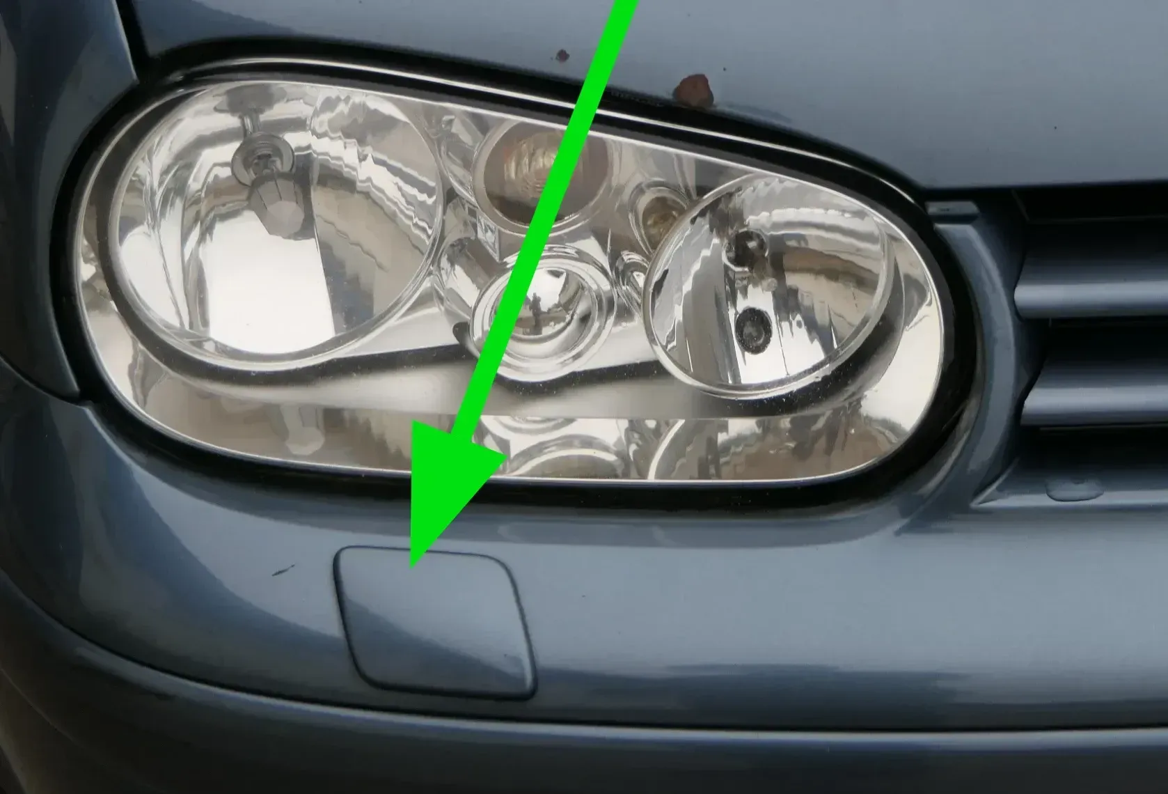 1x Golf 4 1J Kappe Scheinwerferreinigungsanlage SWR Kappe blau LD5X rechts - Bild 1