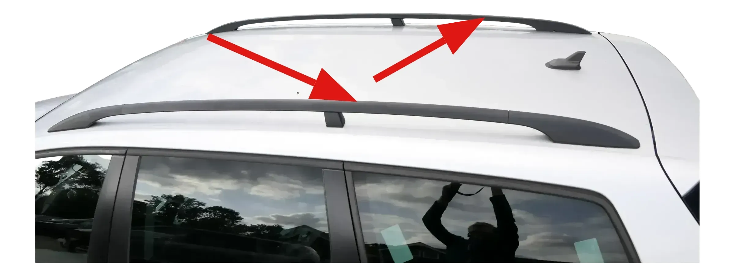 VW Passat 3C Kombi Varia Reling Dach beide rechts und links Reeling schwarz - Bild 1