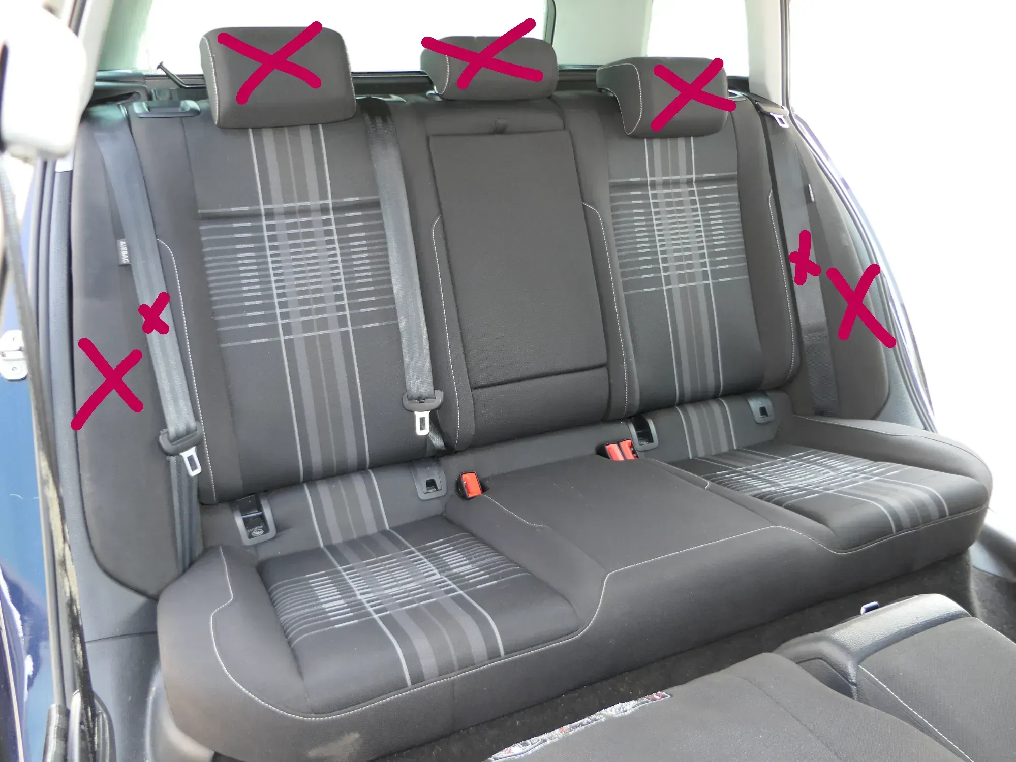 VW Golf 7 5G Sitz Sitze hinten Rückbank Rücksitzbank Lehne Ski durchreiche Gurt - Bild 1