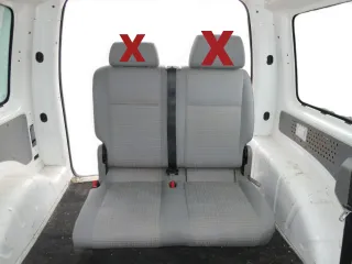 Caddy 3 2K Sitz Sitze Doppelsitzbank hinten rechts Rückbank 1.Sitzreihe - Bild 1