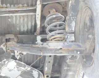 VW T4 Achse hinten rechts Hinterachse Achsschenkel Radlager Trommelbremse Bremse - Bild 2