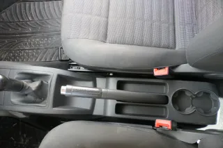 VW Polo 9N 9N3 Handbremse Feststellbremse schwarz Leder  blaue Nähte - Bild 2