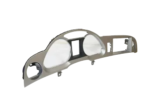 A6 4F Tacho Tachometer Abdeckung Verkleidung silber flex metallic R66 Blende - Bild 3